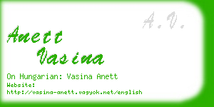 anett vasina business card